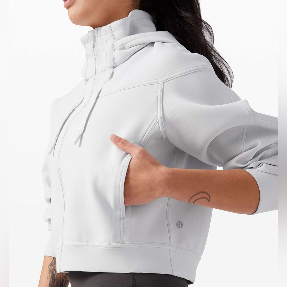 Lululemon Rogue Renegade Zip Hoodie Cropped In Alpine White Size 6